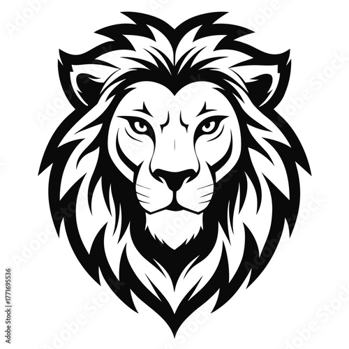 lion head mascot vector illustration of wild animal face design