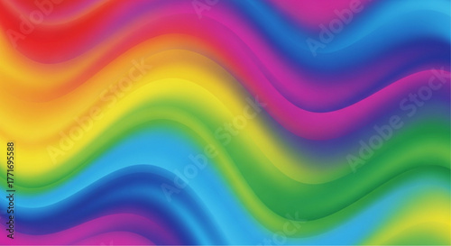 An abstract rainbow wave pattern, a colorful and vibrant illustration that evokes joy and artistic expression. vector illustration
