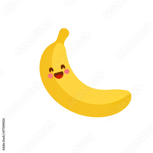 Smiling Banana Flat Icon Calorie Counter App