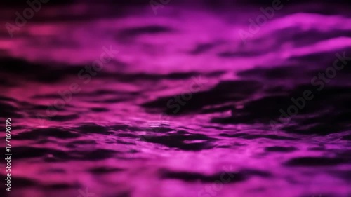 Futuristic purple glowing ocean wave motion video