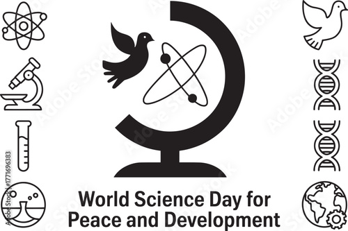 World Science Day for Peace and Development banner with science icons