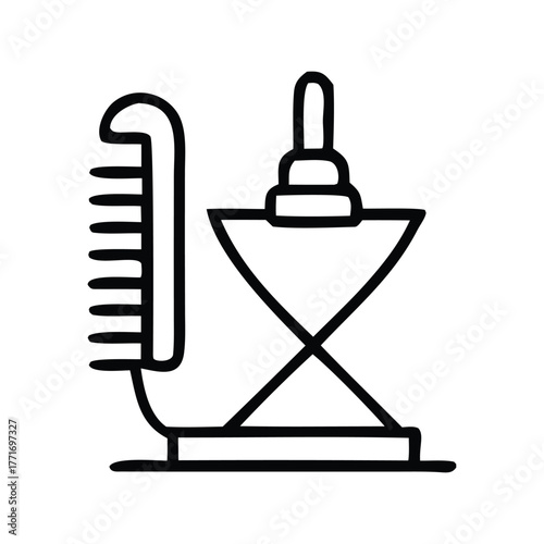 Simple and striking line art icon representing a video player or camera film reel, perfect for digital media and content creation