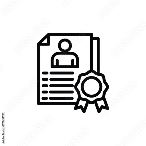 Certificate featuring a person icon and ribbon seal, perfect for recognizing achievements in education, training, or professional development courses.