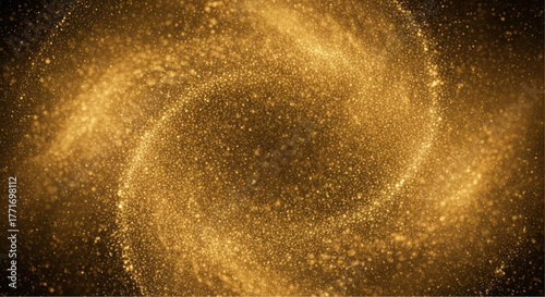 Golden celestial swirls of particles, evocative of cosmic energy and the mysteries of the universe. vector illustration