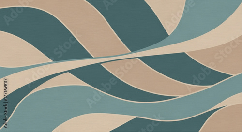 An abstract design featuring flowing, layered shapes in muted tones, evoking a sense of calm and visual interest. vector illustration
