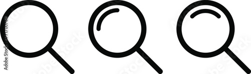 Search Icon set. Magnifying Glass and Find Symbols. Keyword Research Tool sign. Global Search Engine