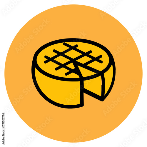 Vector Graphic of Cheese on Orange Background