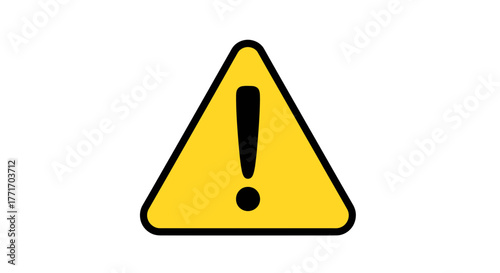 Striking yellow warning triangle with a bold black exclamation mark, universally signifying caution, potential danger, system error, or important critical information