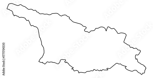 Georgia Vector Map Outline | Editable Georgia SVG Line Art | Minimalist Country Map for Design & Education
