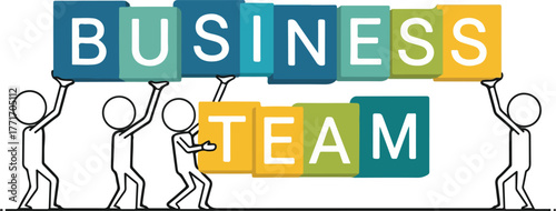Creative team collaborates building success word blocks, demonstrating unity and shared goals in a modern business environment.