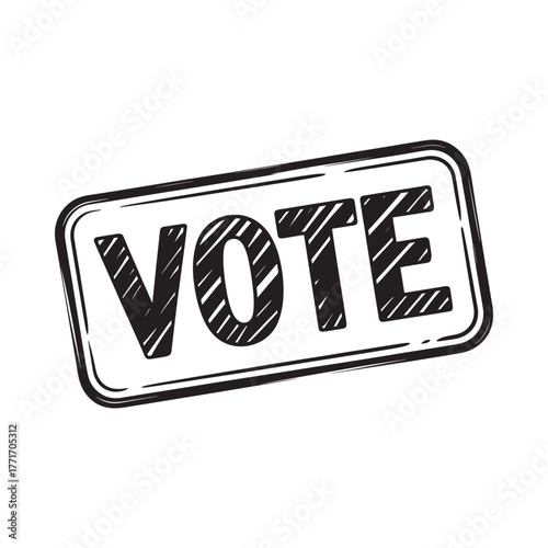 Vote stamp graphic with distressed texture