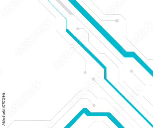 Abstract Circuit Board Background with Blue Tech Lines - Vector Hi-Tech Digital Pattern