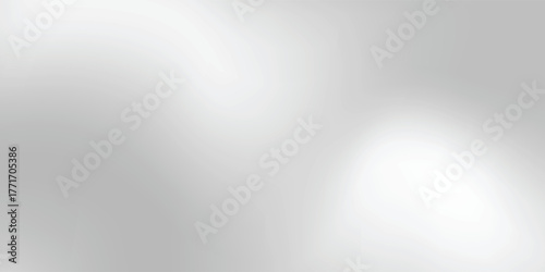 Silver foil background with metal mirror texture. Chrome gradient surface with light gloss. Vector aluminum grey sheet with reflection abstract