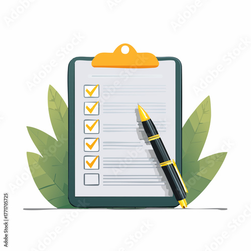 A pen rests on a short expense checklist, ready for quick review.