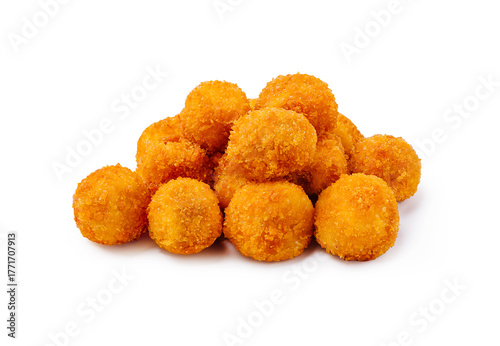 Delicious golden fried cheese balls stacked high for a tasty snack