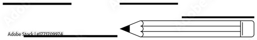 Pencil drawing straight horizontal lines, showcasing simplicity, precision, and creativity. Ideal for design, education, writing, organization communication planning and art. A simple flat