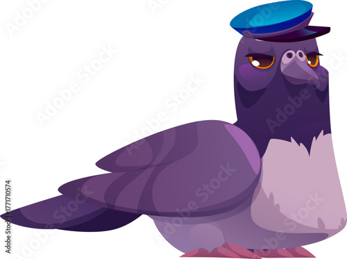 Pigeon with Mailman Cap