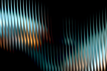 Fototapete Fraktale Wellen Metallische Wellen in Blau und Kupfer  © sadia ilyas