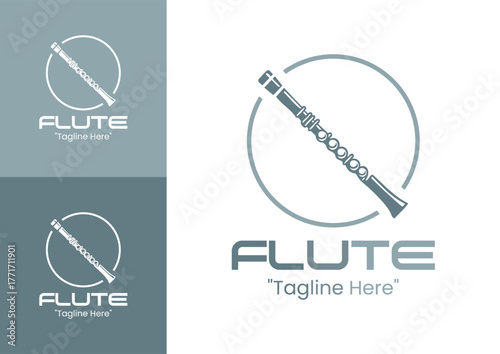 Flute Music Logo Modern Elegant Branding Design