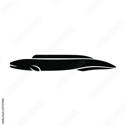 Sleek eel silhouette symbol silhouette marine life aquatic animal ocean dweller predator