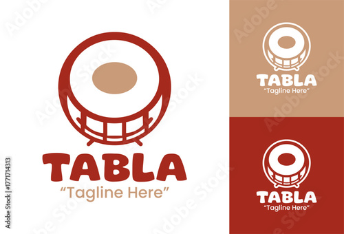 Creative Tabla Logo Modern Percussion Instrument Emblem