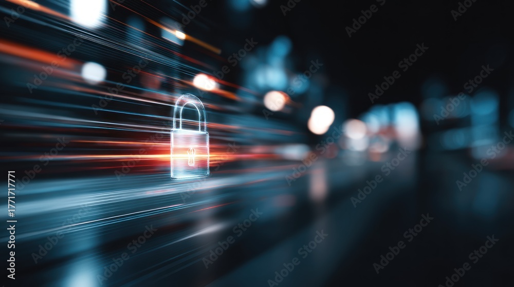 Fototapeta premium Digital security lock