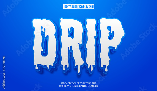 Editable 3d text style effect - Drip Water text effect Template