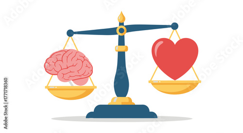 Balancing Brain and Heart A Visual Metaphor for World Philosophy Day's Exploration of Reason and Emotion