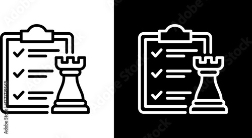 Strategy Icon Line Styles Vector Illustration 