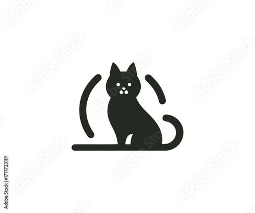 Silhouette of a black cat