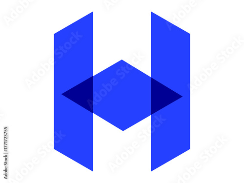 overlapping H letter logo design with square box symbol Free Download overlapping H letter logo design with square box symbol - GFXLoad