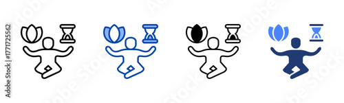 Patience icon set multiple style collection