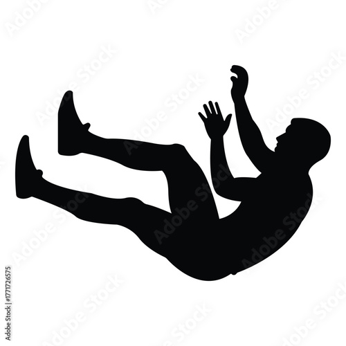 Silhouette of Falling Man Accident, Danger, Safety Risk, and Emergency Concept Illustration