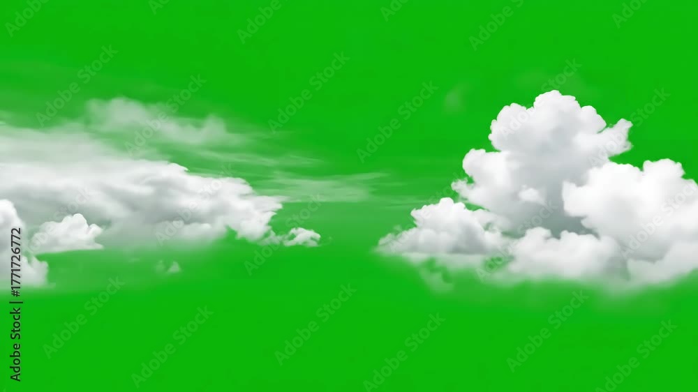 Seamless Loop Clouds with moving motion graphics green screen ...