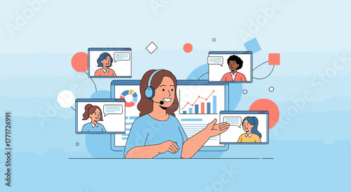 Online Business Meeting: Collaboration And Communication In Modern Work Environment