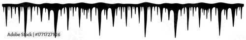 Icicles border silhouette vector – frozen dripping ice seamless decoration for winter banners and frames