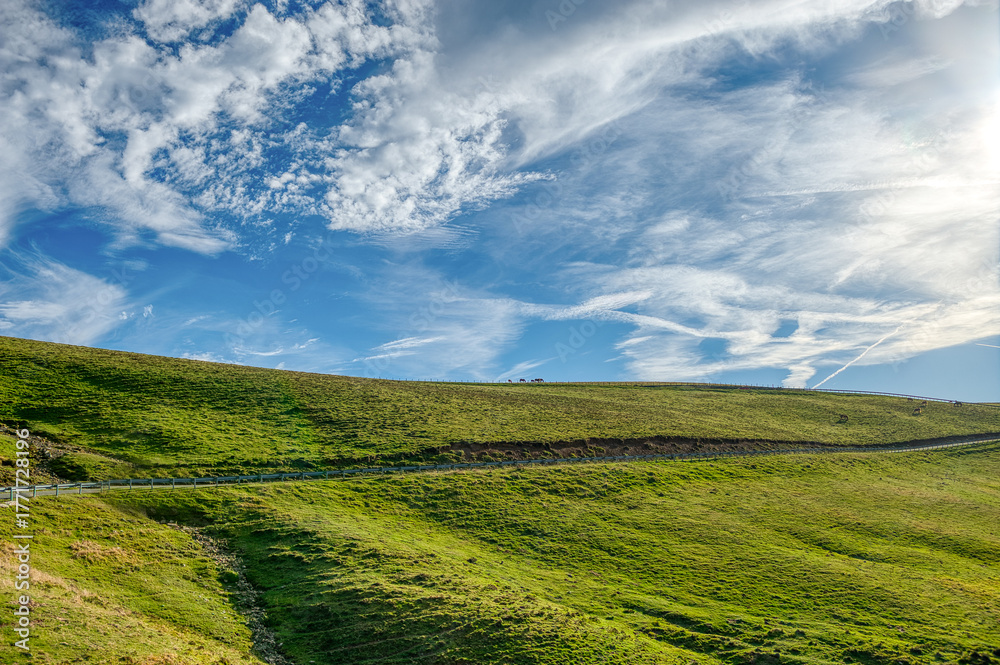 Naklejka premium Ochagavia is a town and municipality in the autonomous community of Navarre, located in the Merindad de Sangüesa region, in the Salazar Valley, in the Roncal-Salazar region, Spain.