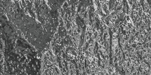 Abstract monochrome texture with fluid, organic shapes and a metallic sheen, resembling molten metal or rippling water for futuristic or industrial design concepts