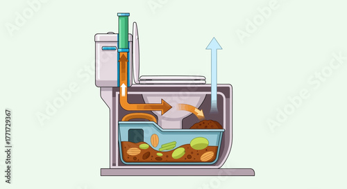Detailed Diagram of a Composting Toilet System Functionality.