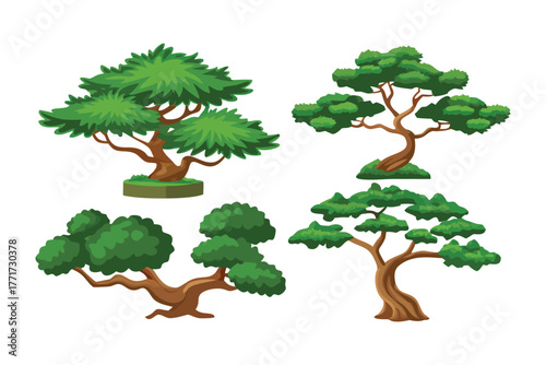 Bonsai Tree Collection: A collection of meticulously crafted bonsai trees showcases a harmony of nature and artistry.