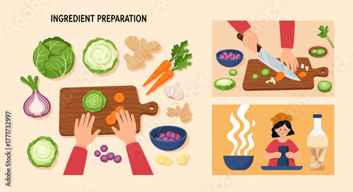 Healthy Ingredient Preparation for Cooking and Meal Creation.