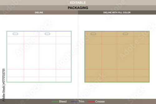 Diaper hygiene bag dieline designed through detailed vector work balanced printing structure and guided die line placement that ensures protective packaging performance