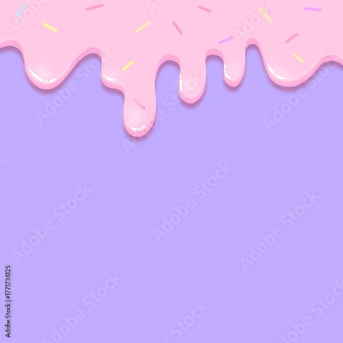 melting icing , candy glaze cake dripping sweet ice cream illustration