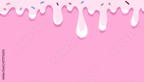 melting icing , candy glaze cake dripping sweet ice cream illustration