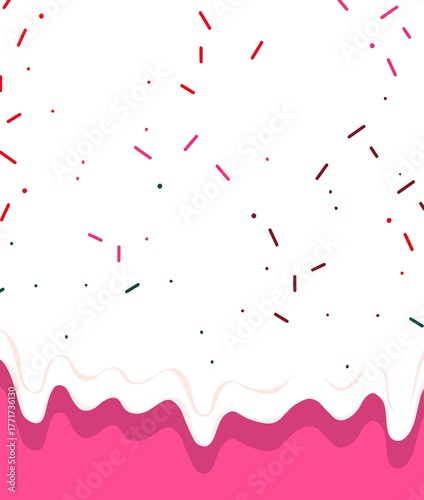 melting icing , candy glaze cake dripping sweet ice cream illustration