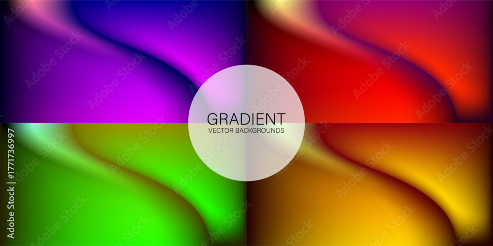 Fototapeta premium Colorful gradient backgrounds with smooth curves