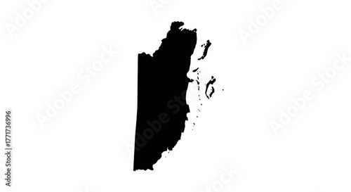 Belize map silhouette on white background