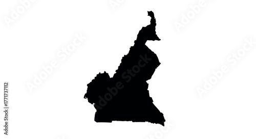 Cameroon country silhouette on white background