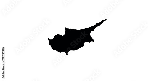 Cyprus map silhouette on white background