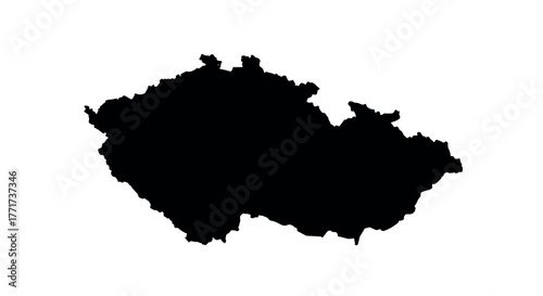 Czech republic silhouette map on white background